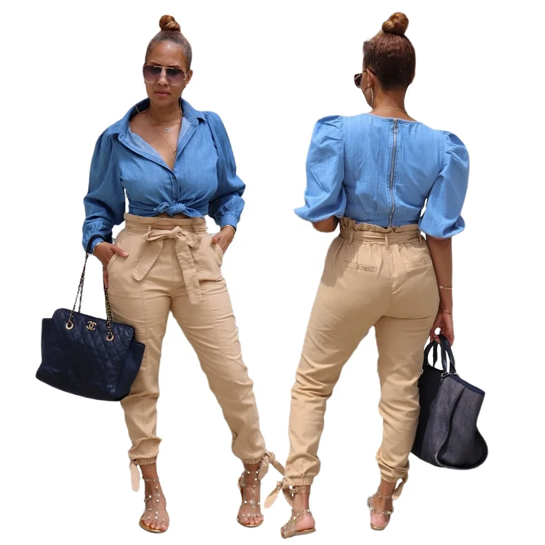 SMR9812 New arrival casual elastic ladies trousers high waist solid color fall womens pants, As picture or customized make
SMR9812 New arrival casual elastic ladies trousers high waist solid color fall womens pants, As picture or customized make