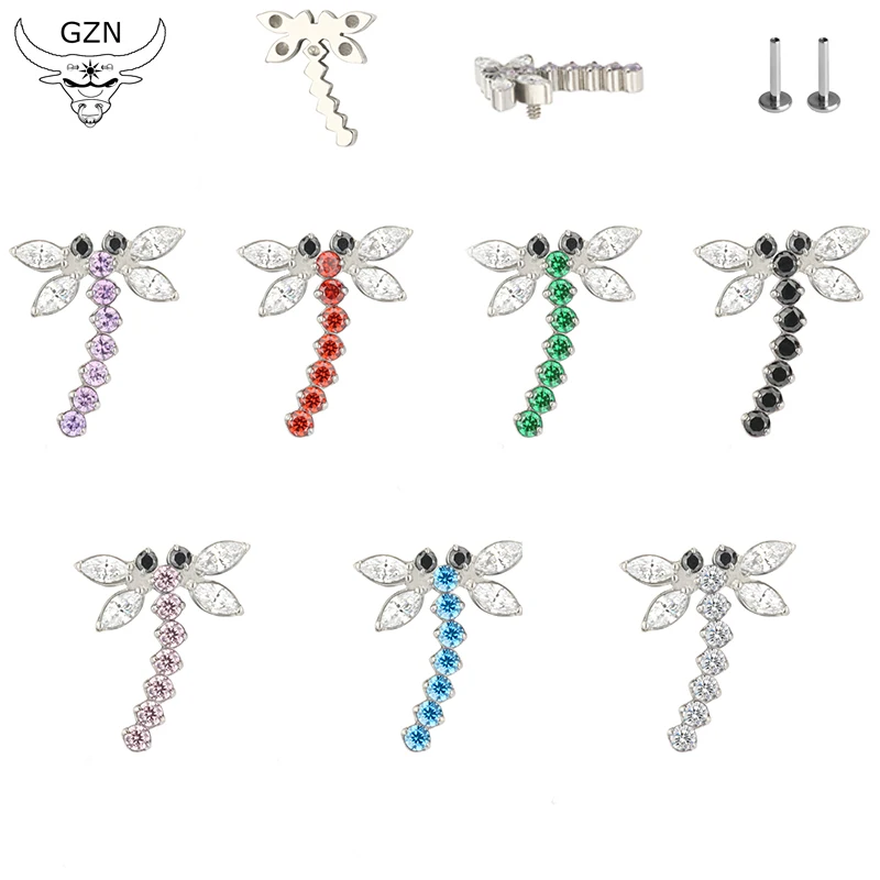 Hot Design Piercing Body Jewelry ASTM F136 Titanium CZ Pave Dragonfly Internally Threaded Top Labrets Earring Jewelry
Hot Design Piercing Body Jewelry ASTM F136 Titanium CZ Pave Dragonfly Internally Threaded Top Labrets Earring Jewelry