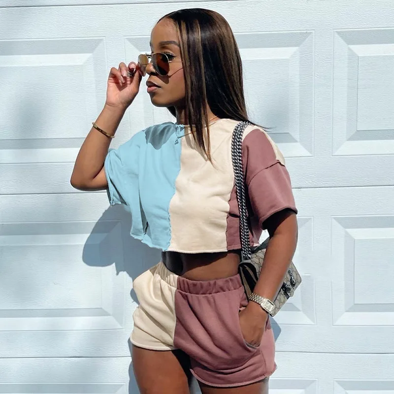 Bomblook A21ST283 Casual Colorful Women Two Piece Shorts Set Loose Crop Top Fashion Patch Shorts Activewear Set
Bomblook A21ST283 Casual Colorful Women Two Piece Shorts Set Loose Crop Top Fashion Patch Shorts Activewear Set