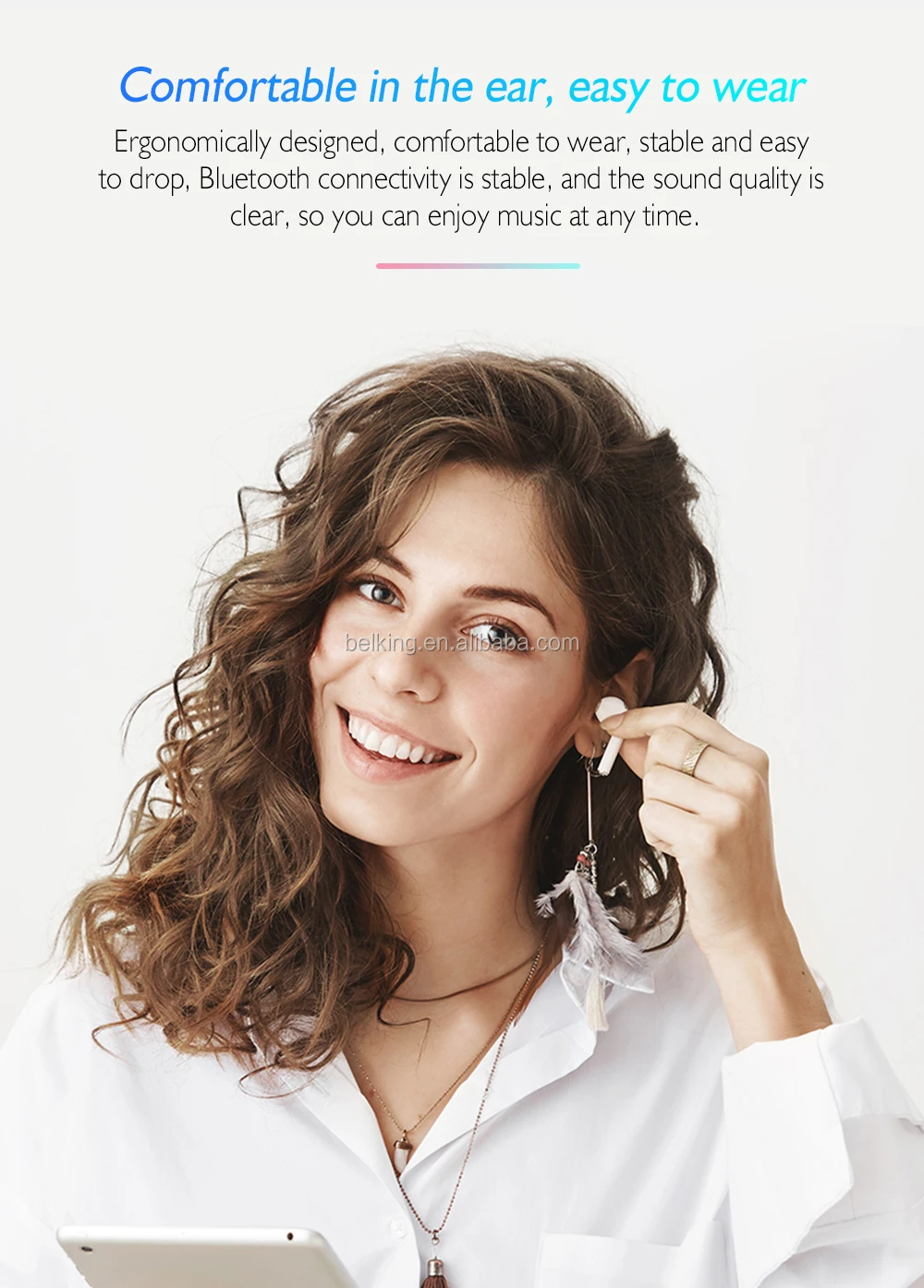 BK-TW40 Smart V5.0 Chip Earbuds BT Wireless Earphone HiFi Stereo Bluetooth Wireless Headphone - ANKUX.COM