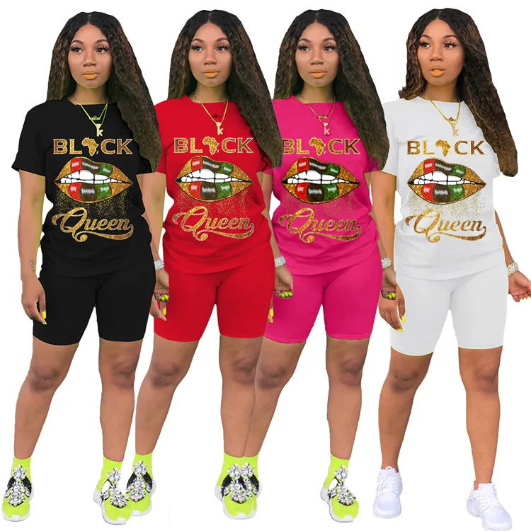 Dropshipping Plus Size 2 Piece Outfit Summer Clothes For Women Sexy Mouth Lip Print Short Sleeve T Shirt Sweat Shorts Set Women, As picture
Dropshipping Plus Size 2 Piece Outfit Summer Clothes For Women Sexy Mouth Lip Print Short Sleeve T Shirt Sweat Shorts Set Women, As picture