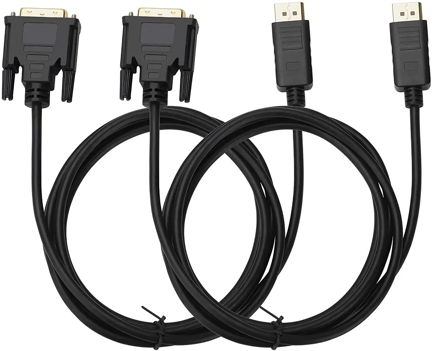 6 Feet Black Cable Display Port to DVI Converter Male to Male Gold-Plated Cord Compatible with PC, White/black
6 Feet Black Cable Display Port to DVI Converter Male to Male Gold-Plated Cord Compatible with PC, White/black
