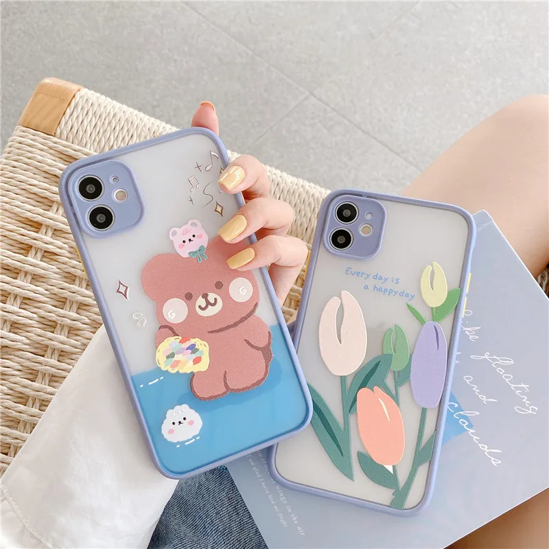 Cartoon Transparent frame camera protection flower bear soft case for iphone 11 Pro 7 8 Plus X XS XR MAX SE 2020 cover
Cartoon Transparent frame camera protection flower bear soft case for iphone 11 Pro 7 8 Plus X XS XR MAX SE 2020 cover