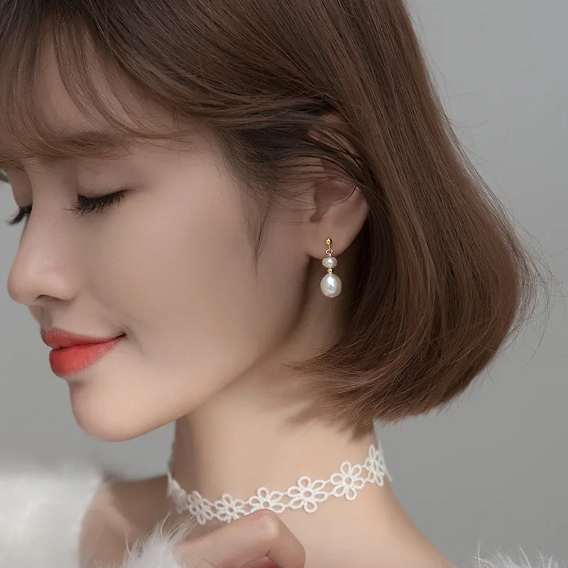 Korean Fashion 925 Silver Earrings Jewelry Baroque Fresh Water Pearl Earrings, As picture
Korean Fashion 925 Silver Earrings Jewelry Baroque Fresh Water Pearl Earrings, As picture