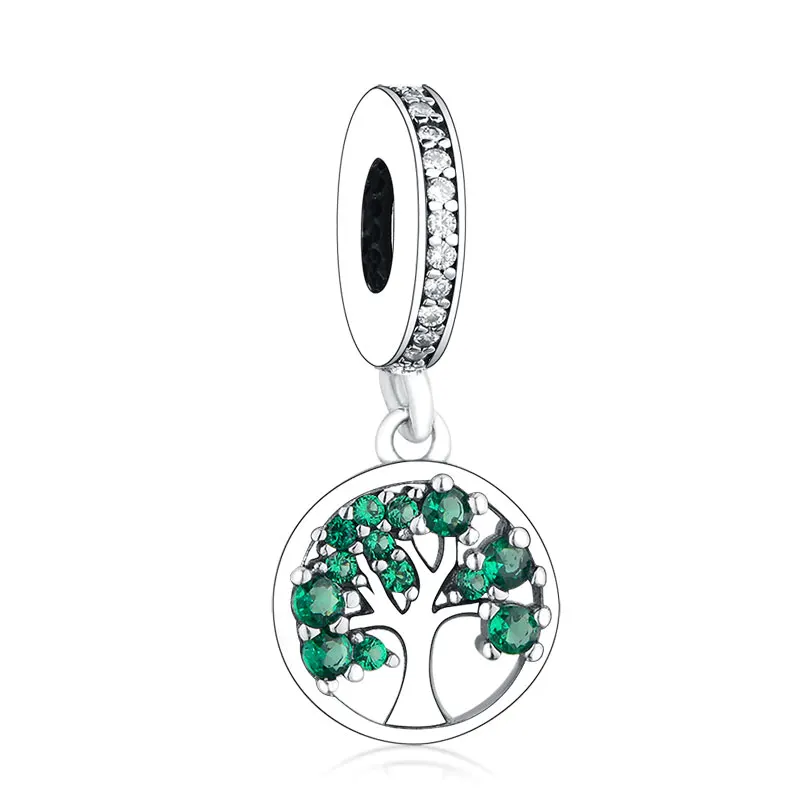 Hot Sales Wholesale Authentic 925 Sterling Silver Green Zircon Tree Dangle Beads Charm For Bracelet Necklace Jewelry Making
Hot Sales Wholesale Authentic 925 Sterling Silver Green Zircon Tree Dangle Beads Charm For Bracelet Necklace Jewelry Making