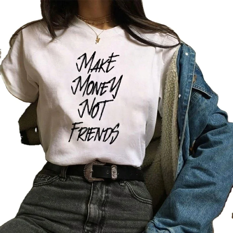 Wholesale Make Money Not Friends T Shirt Women Funny Cartoon Black Fashion Girls' T-Shirts, Picture
Wholesale Make Money Not Friends T Shirt Women Funny Cartoon Black Fashion Girls' T-Shirts, Picture