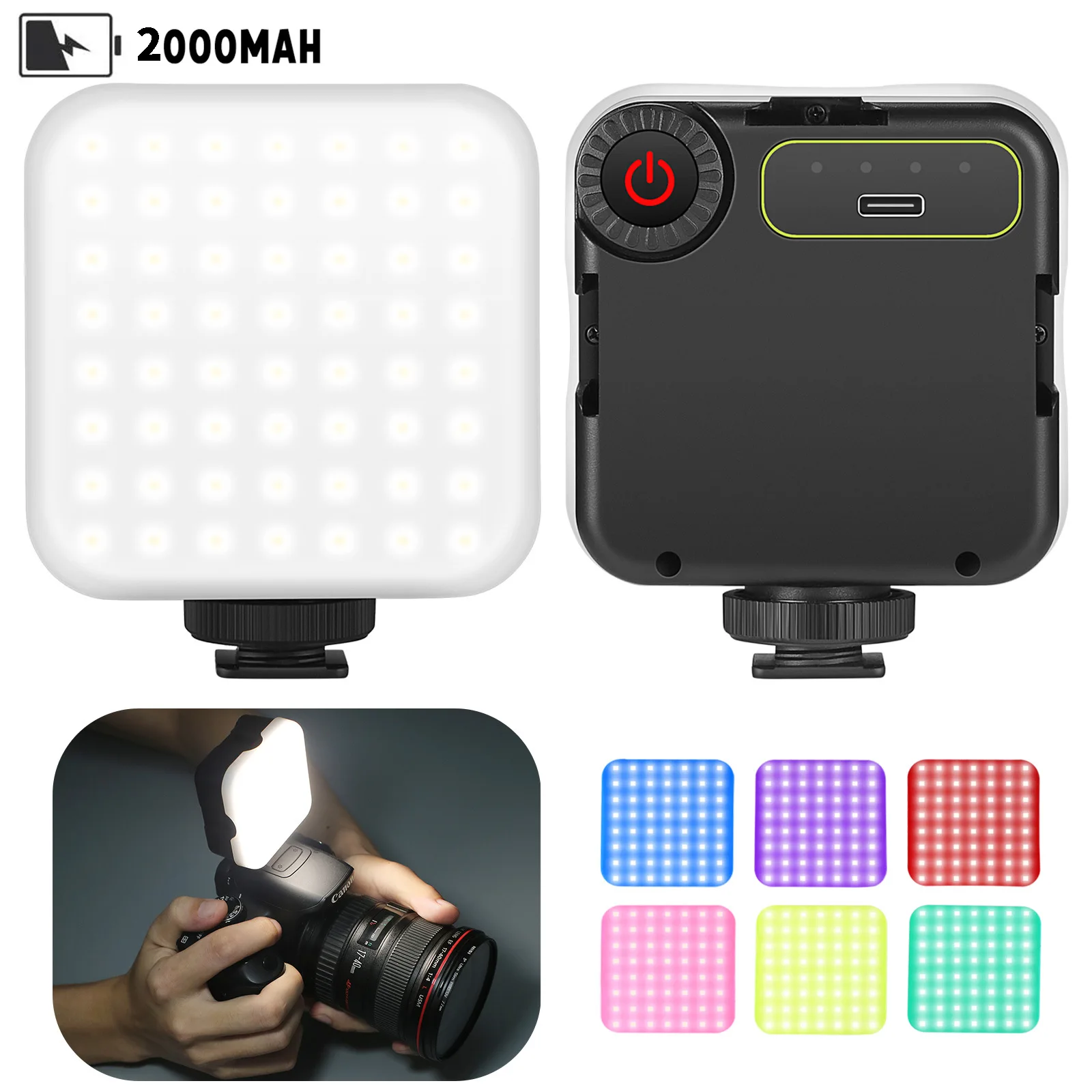 RGB Video Light Led Panel Portable Mini Built-in 3.7V 2000mAh Rechargeable Battery Light Full Color 5600K ForCamera Photography
RGB Video Light Led Panel Portable Mini Built-in 3.7V 2000mAh Rechargeable Battery Light Full Color 5600K ForCamera Photography
