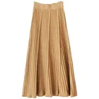 Autumn And Winter New Literary Bottoming Dress Loose Knit Pleated Skirts Women Long