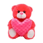 Logo Customization Red Bear Toy Plush Bears 2020 Valentine Gifts Red White Teddy Bear with Heart Shaped Plush Toy