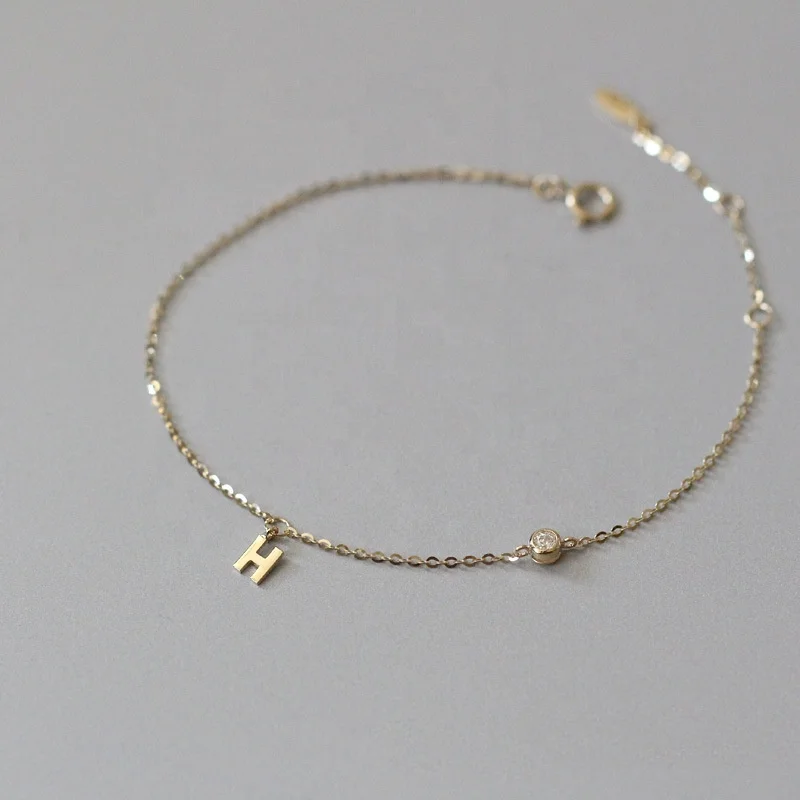 925 Sterling Silver 14K Gold Plated Jewelry Chain Minimalist Initial Letters H Letter Bracelet for Women
925 Sterling Silver 14K Gold Plated Jewelry Chain Minimalist Initial Letters H Letter Bracelet for Women