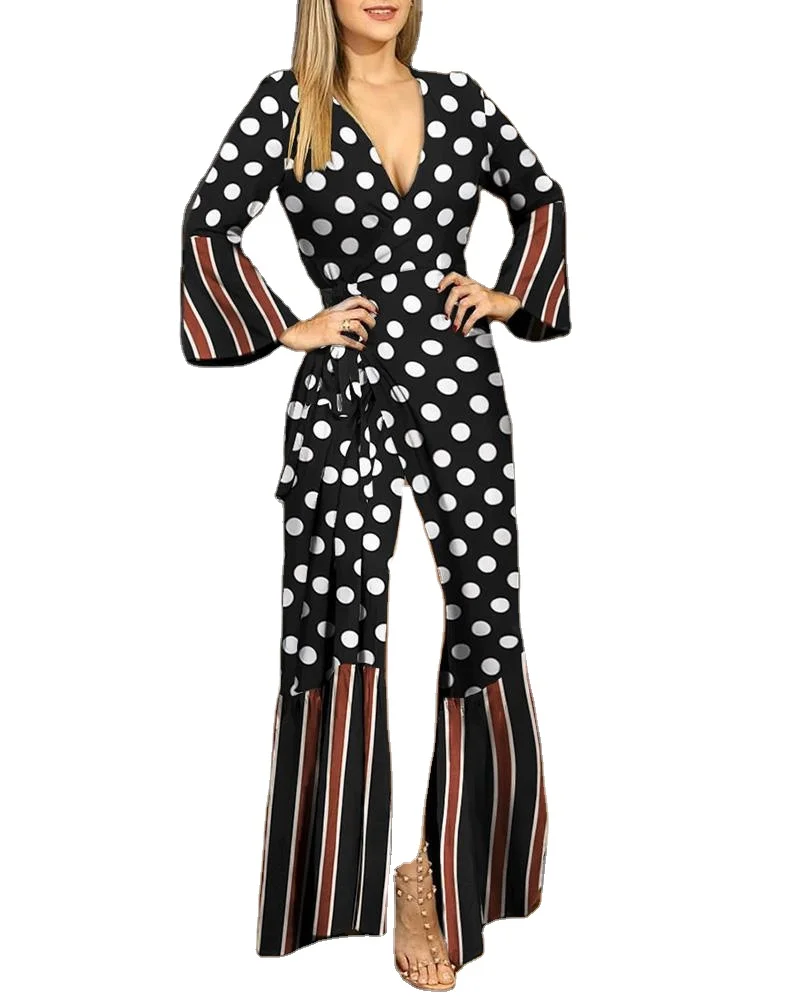 New products for fall and winter Europe and America long-sleeved tie V-neck printed dress
New products for fall and winter Europe and America long-sleeved tie V-neck printed dress