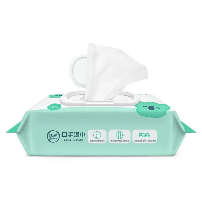 80pcs Baby Hands Face Mouth Wet Wipes