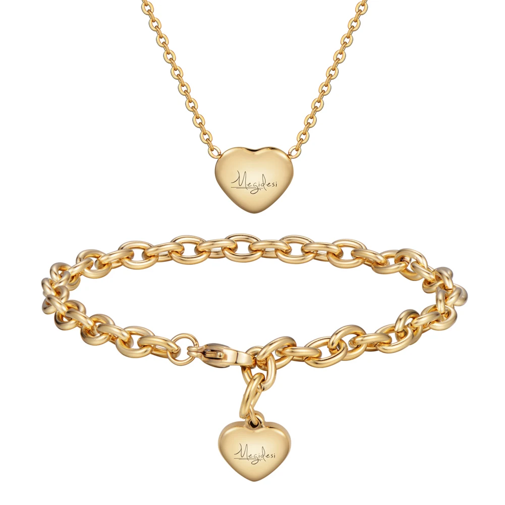 Hottest trendy stainless steel jewelry set Gold Heart Love Necklace and wedding jewelry sets gold plated jewelry sets
Hottest trendy stainless steel jewelry set Gold Heart Love Necklace and wedding jewelry sets gold plated jewelry sets