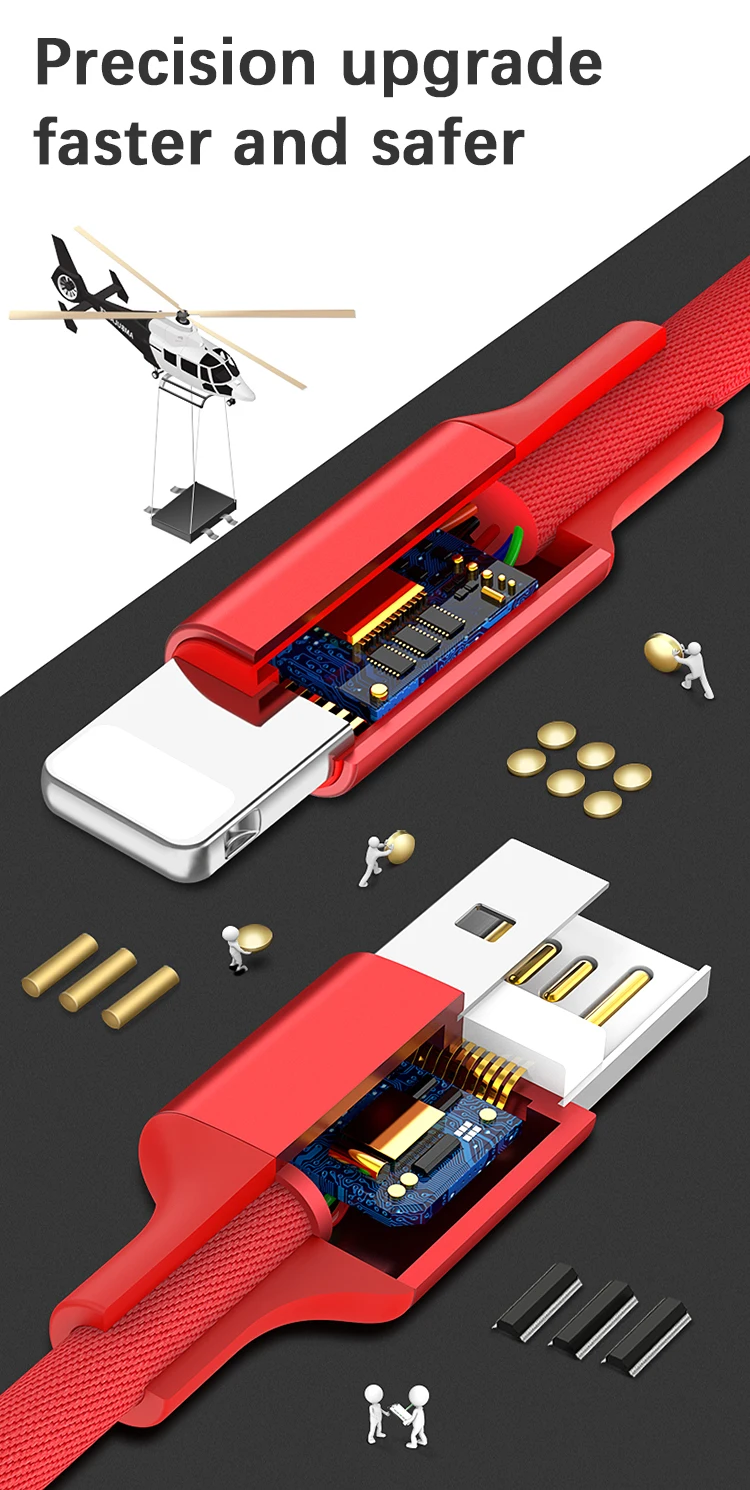 1 M 3 In 1 Cell Phone Cable Nylon Braided Charger With Multiple Connectors Charger USB Data Line - ANKUX.COM
