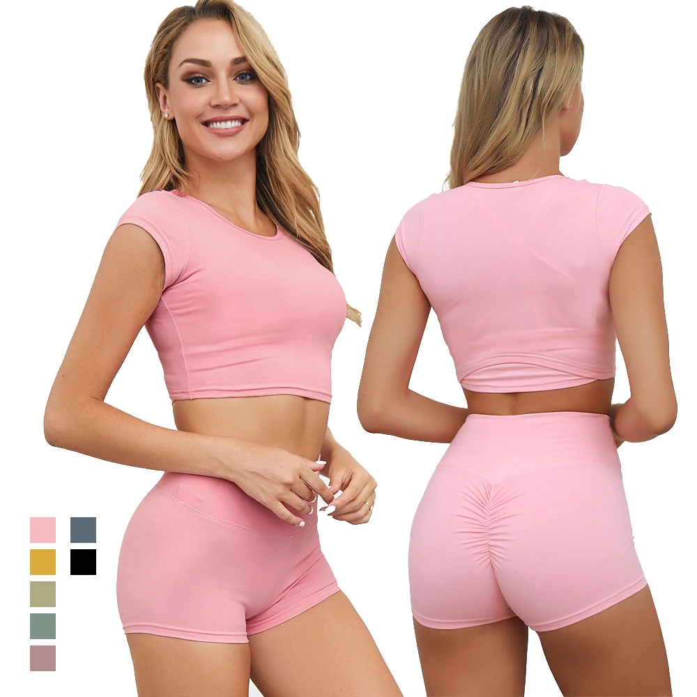 OEM Scrunch Butt short set fitness Sportswear high waist gym leggings and short sleeves Yoga Set, Yellow/green/blue/black/gray/pink
OEM Scrunch Butt short set fitness Sportswear high waist gym leggings and short sleeves Yoga Set, Yellow/green/blue/black/gray/pink