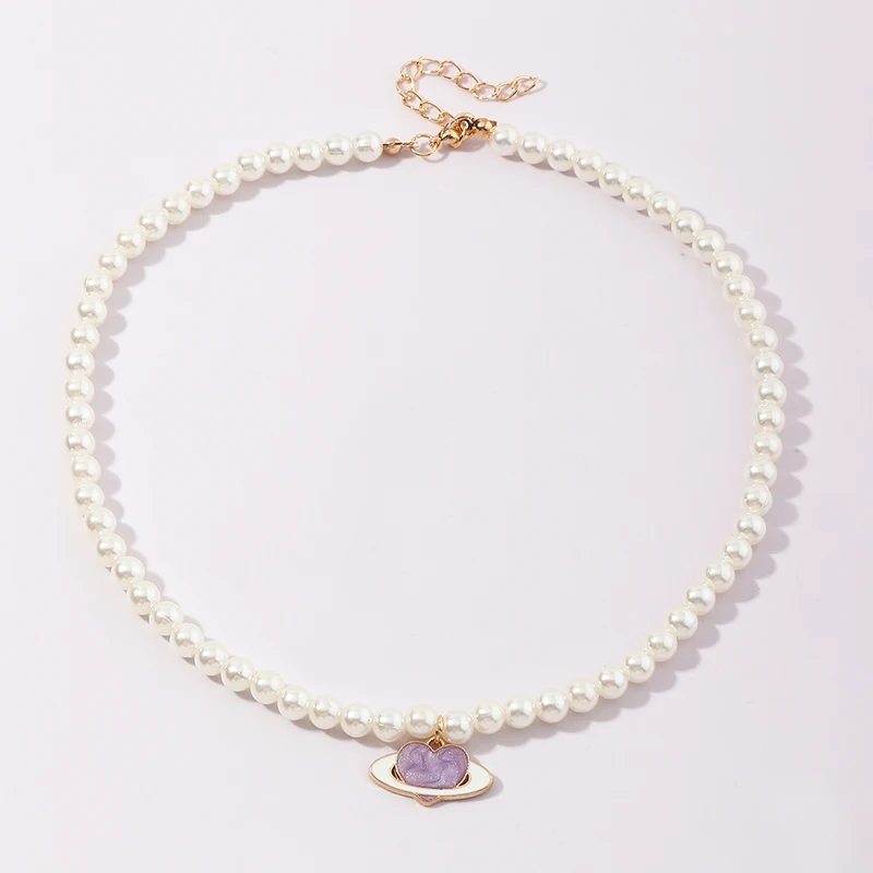 Wholesale Fashion Women Jewelry Love Actually Star Planet Beaded Necklace Jewelry Custom Pearl Chocker Necklace, White+purple
Wholesale Fashion Women Jewelry Love Actually Star Planet Beaded Necklace Jewelry Custom Pearl Chocker Necklace, White+purple