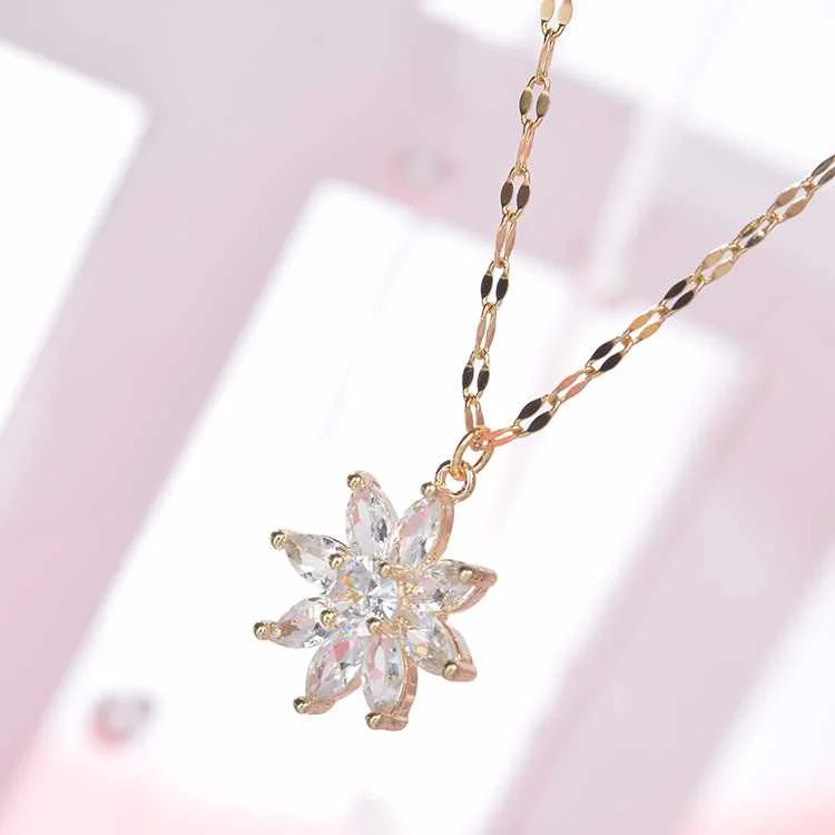New Titanium Steel Water Corrugated Chain Sun Flower Necklace Simple Trendy Net Red Pendant Clavicle Chain, Silver, gold
New Titanium Steel Water Corrugated Chain Sun Flower Necklace Simple Trendy Net Red Pendant Clavicle Chain, Silver, gold