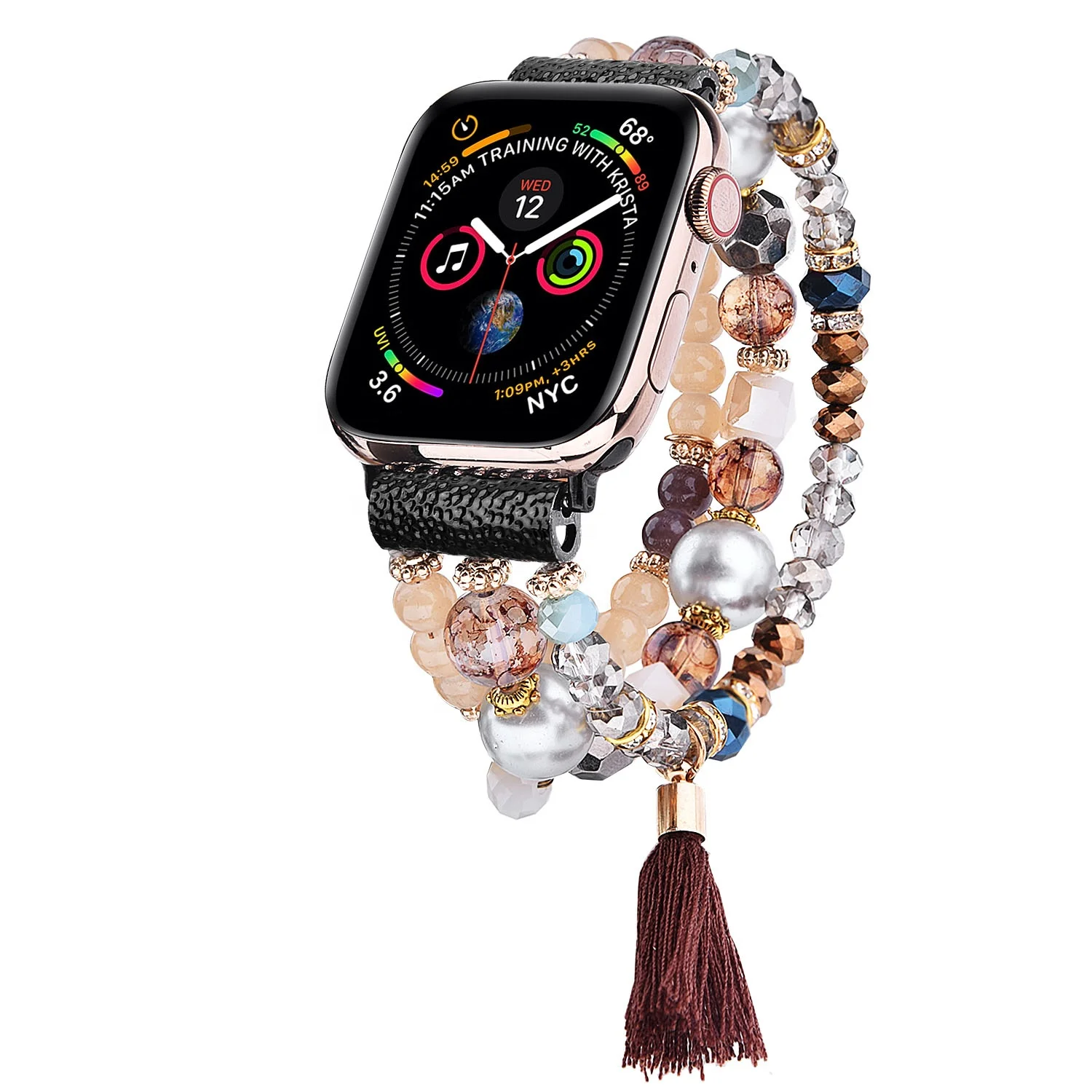 Fashion Ladies Pearl Beads Watch Straps for Apple Watch Women Designer Handmade Elastic Luxury Charm Pearl Strap for iWatch 6, Diverse
Fashion Ladies Pearl Beads Watch Straps for Apple Watch Women Designer Handmade Elastic Luxury Charm Pearl Strap for iWatch 6, Diverse