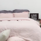 Linen bedding 100% pure plain home linen fabric comforter bed set flat sheets duvet cover for gift