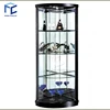 Glass revolving display cabinet,hexagonal 360 rotation floor display,custom glass rotating shelf display