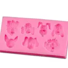 Hot sale dog cat shape silicone cake decorating fondant tools best for children' gift