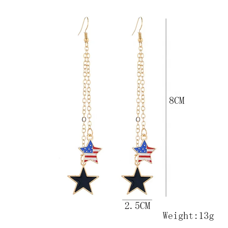American Independence Day Jewelry Popular Fashion Wild Tassel Earrings Trend 2021 Women Fourth Of July, As picture
American Independence Day Jewelry Popular Fashion Wild Tassel Earrings Trend 2021 Women Fourth Of July, As picture