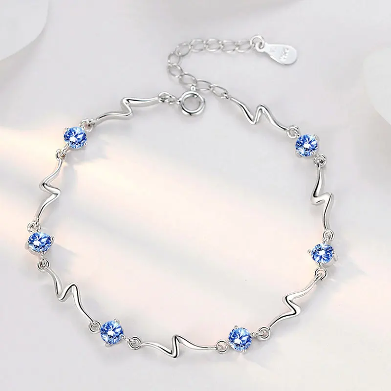 Fashion Popular Elegant Wave Platinum Plated Copper Alloy Women Jewelry Blue White Zircon Jewelry Crystal Bracelet For Women
Fashion Popular Elegant Wave Platinum Plated Copper Alloy Women Jewelry Blue White Zircon Jewelry Crystal Bracelet For Women