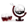 850ml 1000ml Earth Shape Borosilicate Glass Crystal Magic Whiskey Decanter Set with 2 Cups