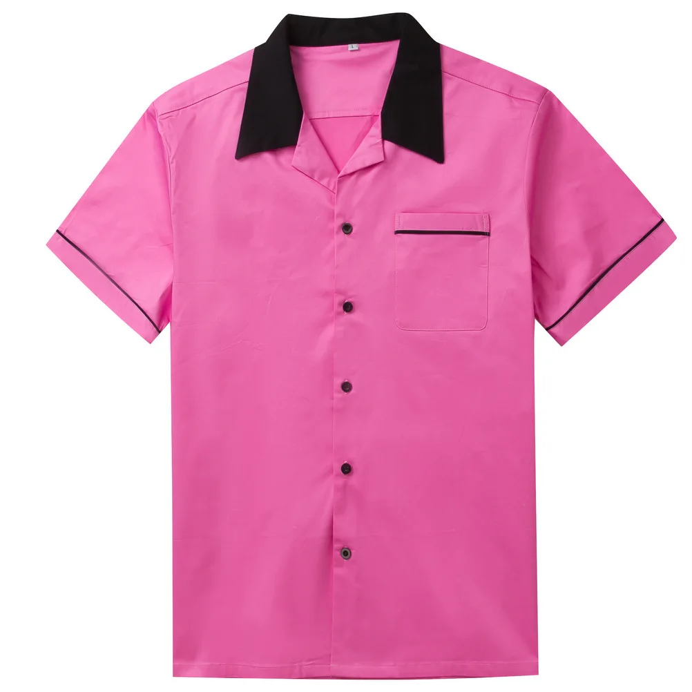 Mens Bowling Shirts Casual Button Down Short Sleeve Plus Sizes Vintage Shirt Men Retro Cotton Shirts Custom ST117, Red yellow pink blue
Mens Bowling Shirts Casual Button Down Short Sleeve Plus Sizes Vintage Shirt Men Retro Cotton Shirts Custom ST117, Red yellow pink blue
