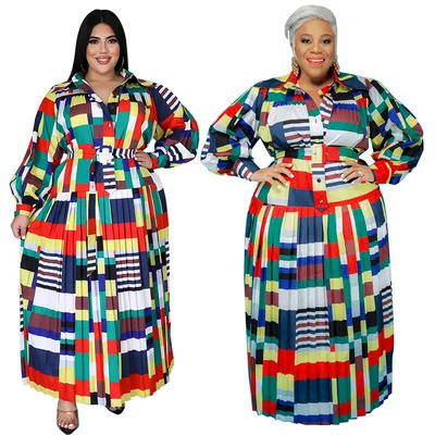 JK-Y1914 Open Placket Plus-Size Women'S 2021 New Fall Printed Stripe Pleated Dress Belt Long Dress, Picture color
JK-Y1914 Open Placket Plus-Size Women'S 2021 New Fall Printed Stripe Pleated Dress Belt Long Dress, Picture color