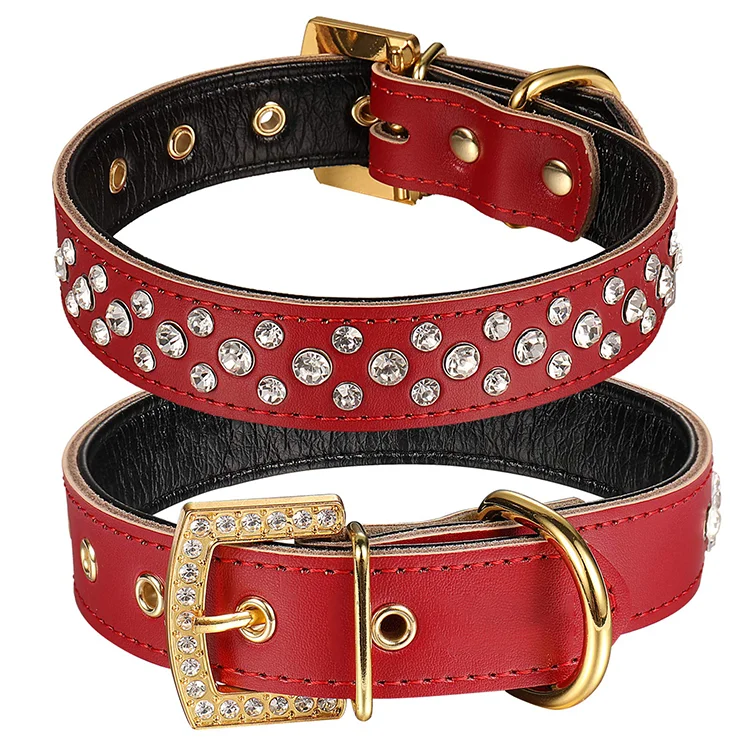 3 Rows Luxury Rhinestone Leather Bling Crystal Diamond Dog Collar with Golden Rhinestone Buckle
3 Rows Luxury Rhinestone Leather Bling Crystal Diamond Dog Collar with Golden Rhinestone Buckle