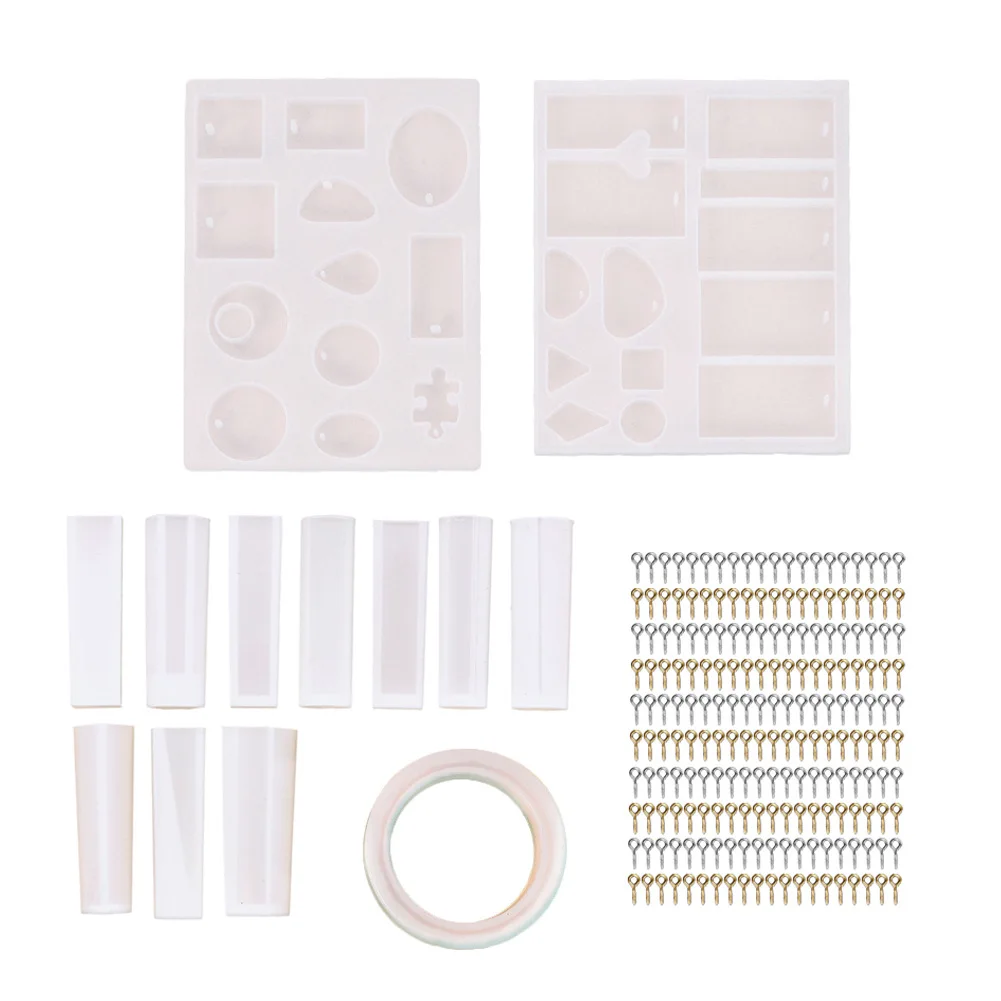 413 Pieces Set of Crystal Epoxy Jewelry Set Pendant Bracelet Silicone Mold Gold and Silver Croissant Tools Making Crafts Tool
413 Pieces Set of Crystal Epoxy Jewelry Set Pendant Bracelet Silicone Mold Gold and Silver Croissant Tools Making Crafts Tool