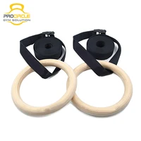 

Wooden Gymnastic Rings with Straps Exercise Gym Rings Fitness Gymnastics Athletic Dip Rings