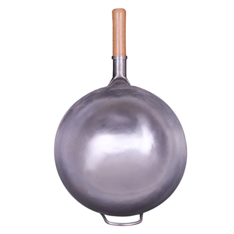 Chinese No Coating Wooden Handle Wrought Iron Wok With Wooden Handle And a Iron Ear, Silver
Chinese No Coating Wooden Handle Wrought Iron Wok With Wooden Handle And a Iron Ear, Silver