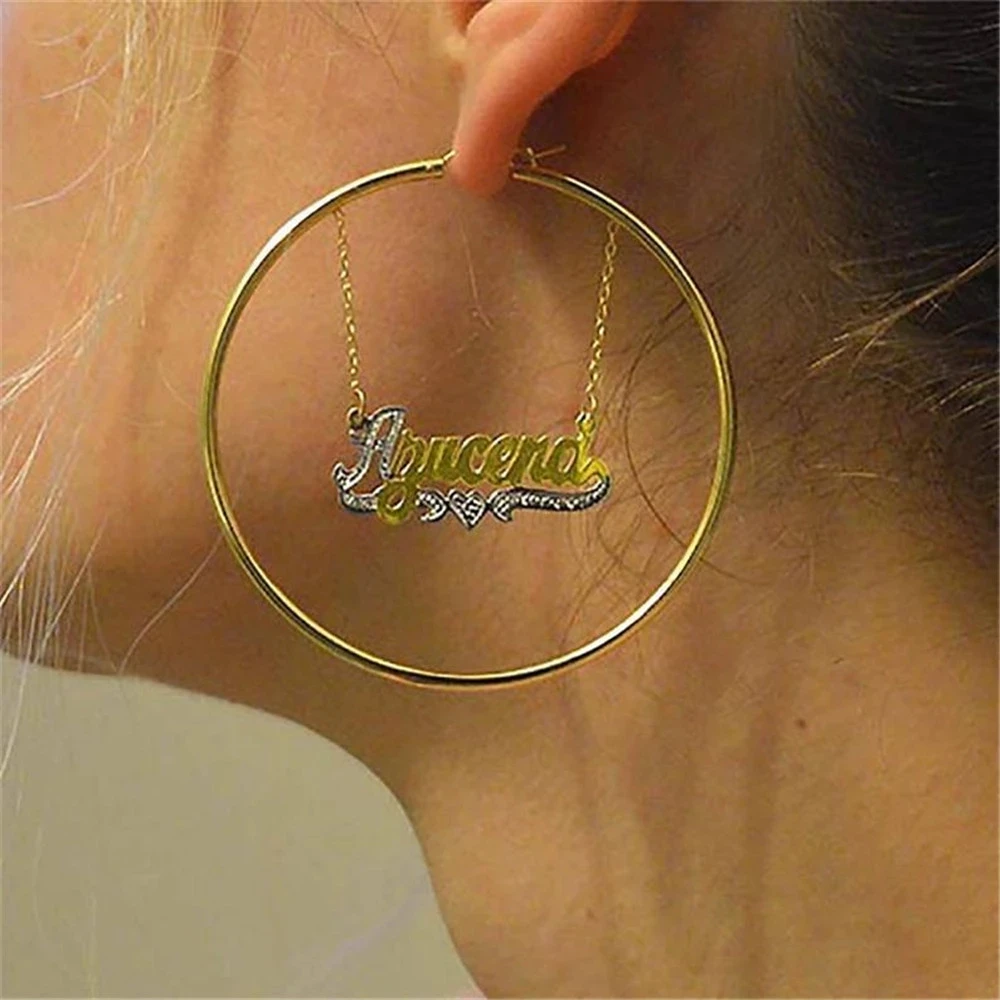 Hoop Personalized Earrings Custom Hoops Customize Name Earrings Bamboo Style Earrings Gift, Gold, silver, rose gold
Hoop Personalized Earrings Custom Hoops Customize Name Earrings Bamboo Style Earrings Gift, Gold, silver, rose gold