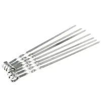 

High quality 7PCS Camping Oven Barbecue Tools BBQ Kebab Roasting Skewer Stainless Steel Meat Skewer