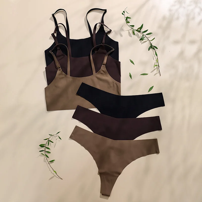 Wholesale Women Bra Panties Set Push Up Sports Bra Set G-String Seamless Active Bra Thong Set Fitness Crop Top Underwear, 3 colors
Wholesale Women Bra Panties Set Push Up Sports Bra Set G-String Seamless Active Bra Thong Set Fitness Crop Top Underwear, 3 colors