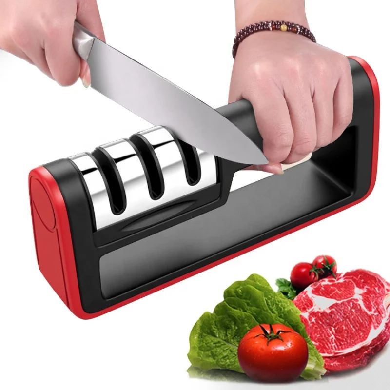 Multifunctional Diamond Cutting Knife Sharpener quick 3 stage kitchen sharpening tool, Red
Multifunctional Diamond Cutting Knife Sharpener quick 3 stage kitchen sharpening tool, Red