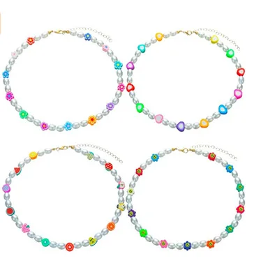 New Arrival Handmade Colorful Choker Necklace Y2k Beaded Faux Pearl Necklace Smiley Face Beaded Necklace, As picture
New Arrival Handmade Colorful Choker Necklace Y2k Beaded Faux Pearl Necklace Smiley Face Beaded Necklace, As picture