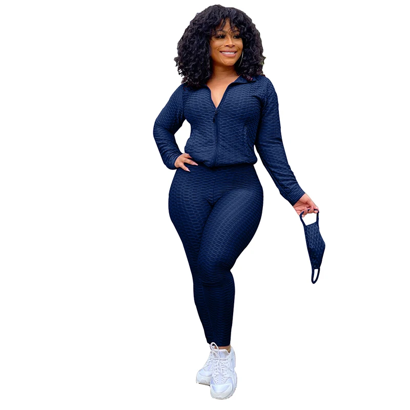 Hoddies and Butt Lifter Yoga Pants Navy Blue Sweatsuit Sportswear New Design Spice Three Piece for Women Adults Spring
Hoddies and Butt Lifter Yoga Pants Navy Blue Sweatsuit Sportswear New Design Spice Three Piece for Women Adults Spring