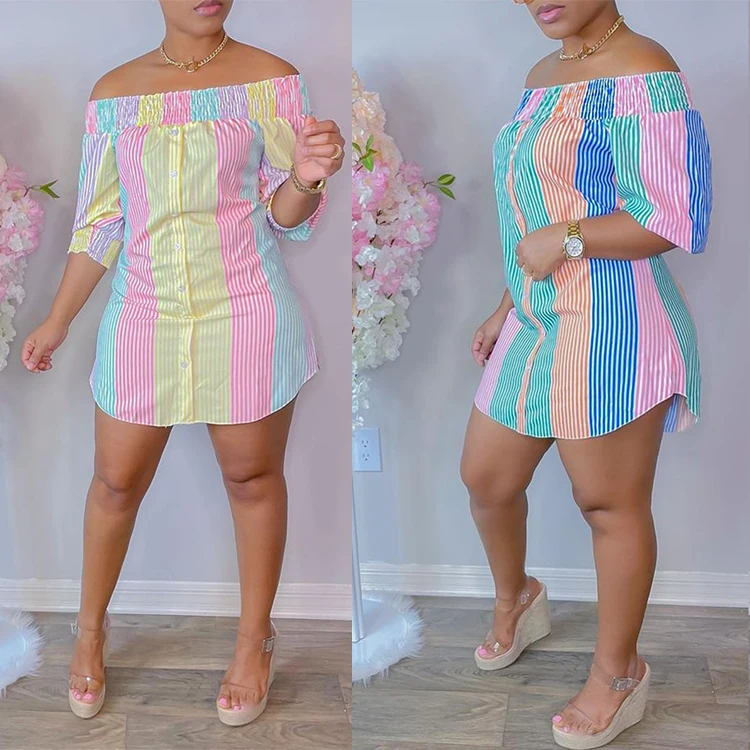 Z48556 Fall New Street Off The Shoulder short Sleeves Striped sun dresses womens elegant casual dresses
Z48556 Fall New Street Off The Shoulder short Sleeves Striped sun dresses womens elegant casual dresses