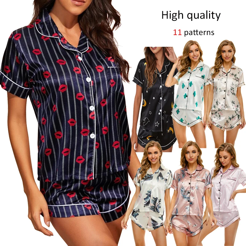 QuanZan 2021 new summer print silk satin drop shipping 2 pieces shorts set Floral Print Satin PJ Set sleepwear pajamas set, As pictures
QuanZan 2021 new summer print silk satin drop shipping 2 pieces shorts set Floral Print Satin PJ Set sleepwear pajamas set, As pictures