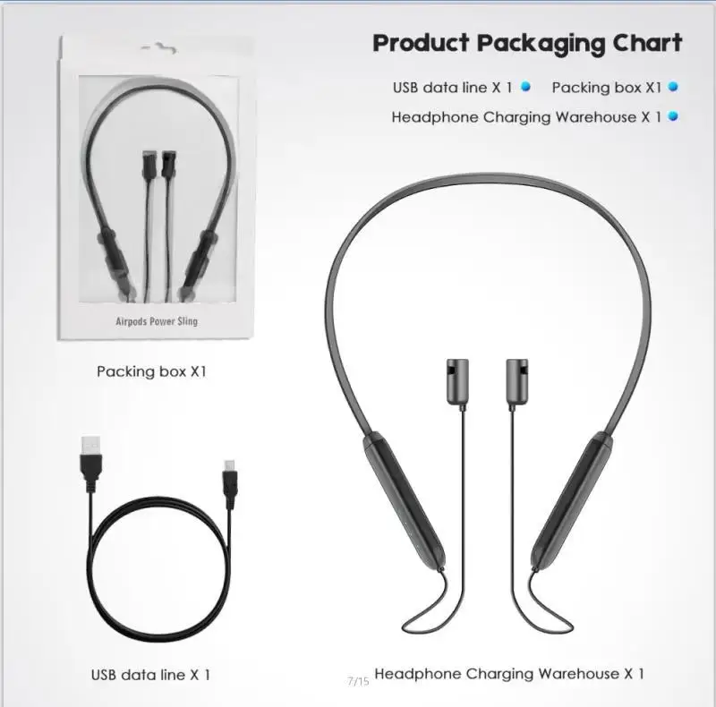 Sport Power NeckBand 110mAh Power Bank for AirPods, Accessories Enhancing Battery & Anti-Lost Compatible with Apple Airpods - ANKUX.COM