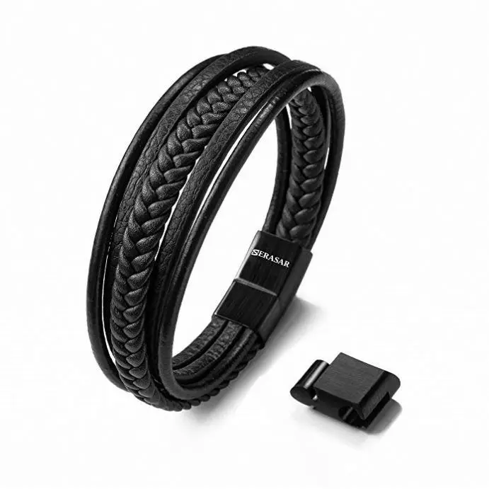 Premium Genuine For Men In Black And Brown Various Lengths Magnetic Closure Stainless Steel Exclusive Jewellery Leather Bracelet
Premium Genuine For Men In Black And Brown Various Lengths Magnetic Closure Stainless Steel Exclusive Jewellery Leather Bracelet