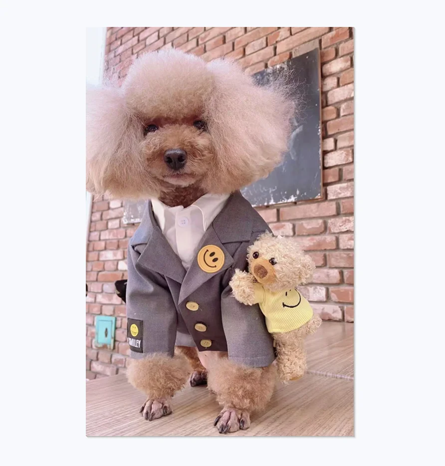 Korean Trend Brand Street Fashion Design Yellow Smiley British Style Gentleman Boy Dog Suit Pet Jacket
Korean Trend Brand Street Fashion Design Yellow Smiley British Style Gentleman Boy Dog Suit Pet Jacket