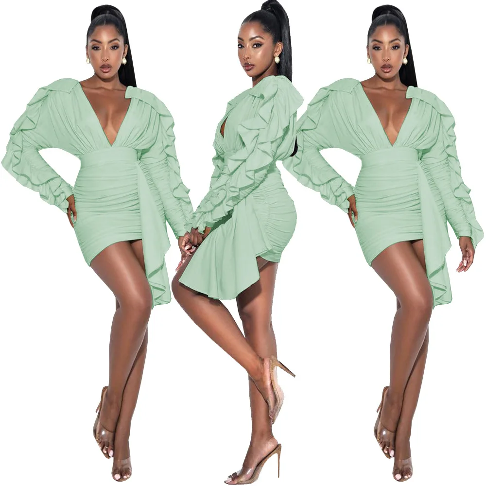 DT-000065Fall elegant fashion sexy pleated long sleeve asymmetrical hip wrap dress casual dress ladies wear cos dress, Picture color
DT-000065Fall elegant fashion sexy pleated long sleeve asymmetrical hip wrap dress casual dress ladies wear cos dress, Picture color