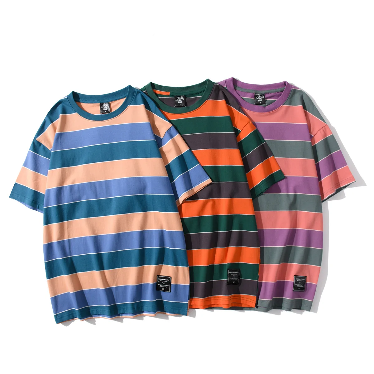 Hot seller custom cotton printing blank striped tshirt color block tees for men woman, As picture
Hot seller custom cotton printing blank striped tshirt color block tees for men woman, As picture