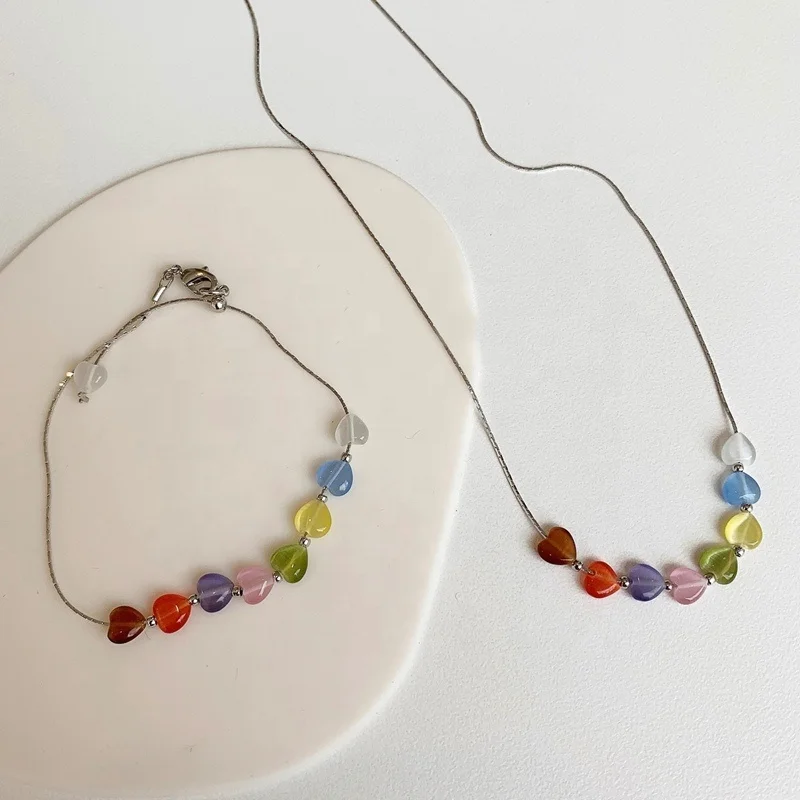 2020 Hot Sale Pearl Colorful Opal Heart Choker For Women Girls Metal Line Necklace Bracelet Jewelry Gifts
2020 Hot Sale Pearl Colorful Opal Heart Choker For Women Girls Metal Line Necklace Bracelet Jewelry Gifts