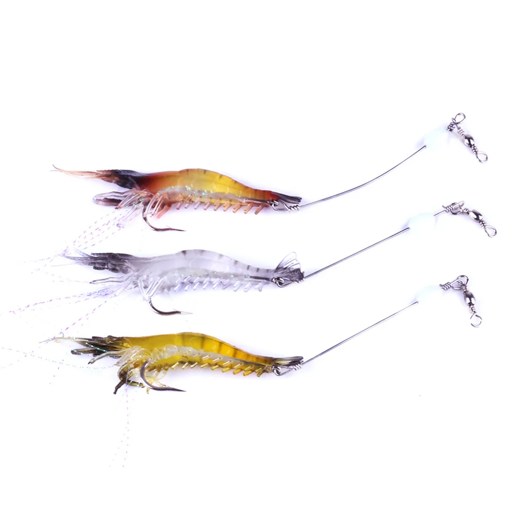 7.5CM 6.6G Hot sale luminous shrimp soft fishing bait artificial fishing lures, As pictures 
7.5CM 6.6G Hot sale luminous shrimp soft fishing bait artificial fishing lures, As pictures