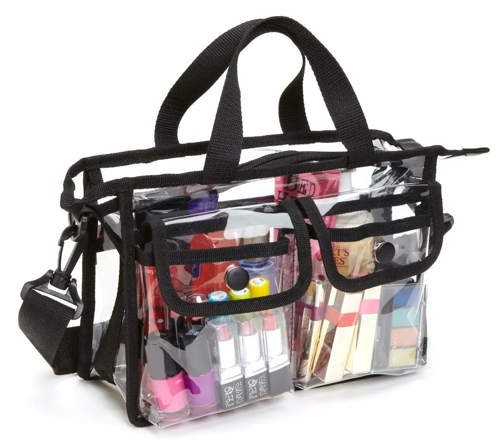 Women Makeup Pouch Transparent Pvc Waterproof Travel Toiletry Bags Plastic Cosmetic Storage Simple Wash Bag Portable Beach Bag, Black
Women Makeup Pouch Transparent Pvc Waterproof Travel Toiletry Bags Plastic Cosmetic Storage Simple Wash Bag Portable Beach Bag, Black